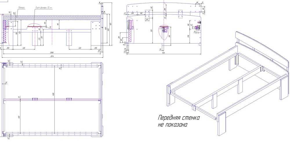 Сделать кровать из дерева своими руками чертежи: 820 чертежей с размерами, схемами и эскизами