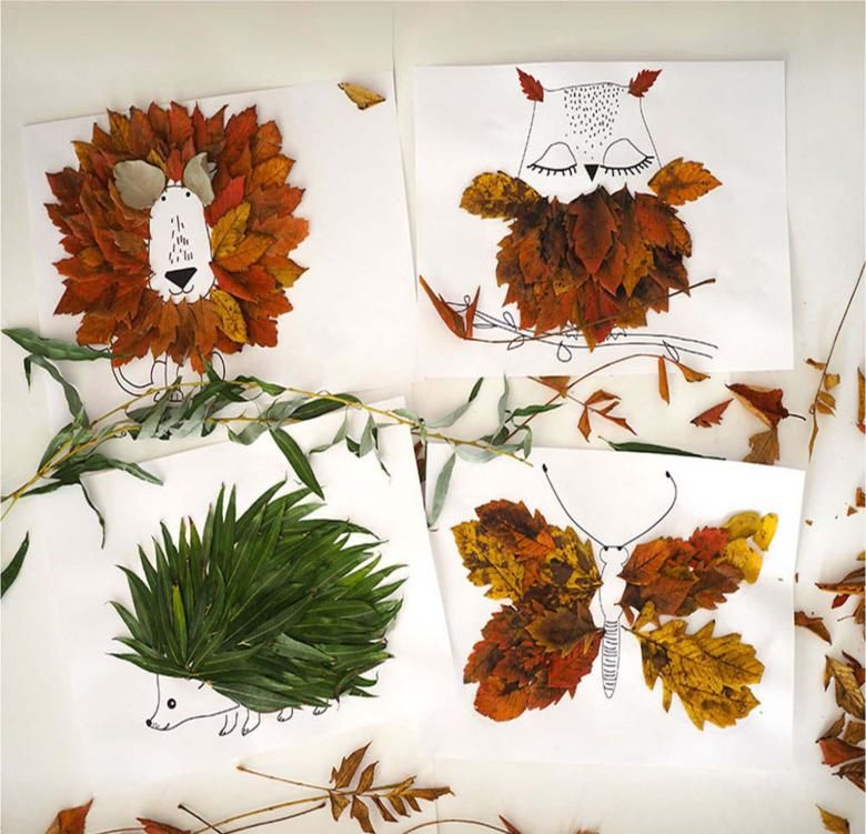 Аппликация из сухих листьев в школу: Поделки из листьев - 100 фото лучших идей подделок из сухих осенних листьев