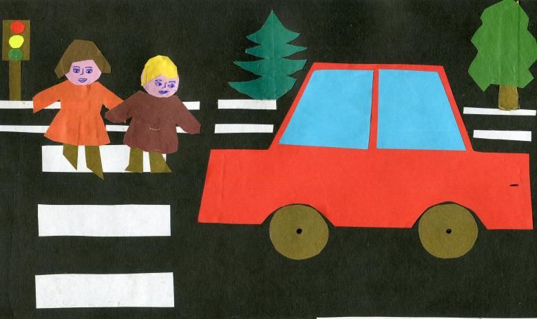 Аппликации на тему дорожного движения: «Правила дорожного движения» в детский сад для детей, объемные знаки из цветной бумаги в школу. Какие еще поделки можно сделать?