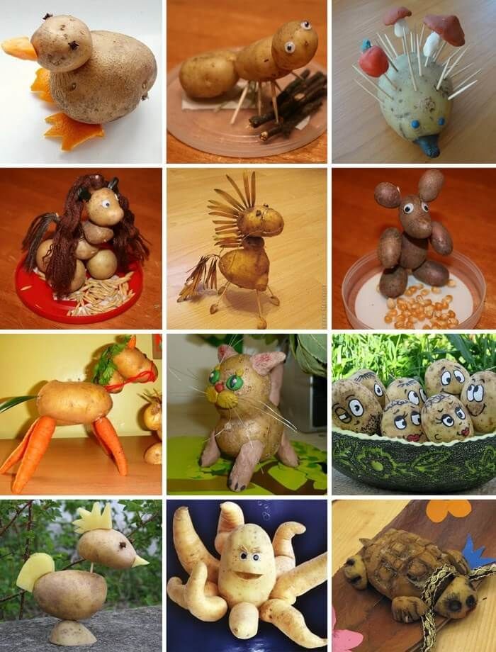 Поделки из картошки для детского сада фото: Поделки из картошки - 69 фото идей оригинальных картофельных изделий