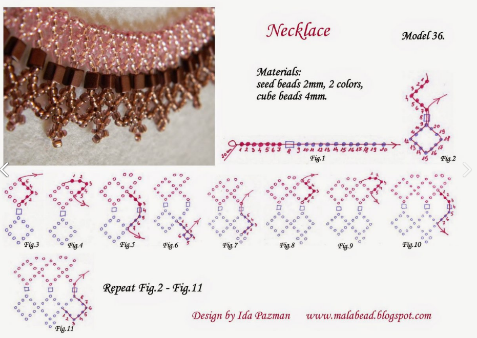 Схемы плетения украшений из бисера: схемы плетения ожерелья для начинающих