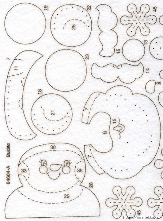 Поделки из фетра новогодние выкройки и схемы: Новогодние игрушки из фетра своими руками с выкройками, схемами и шаблонами. Много идей поделок на Новый год