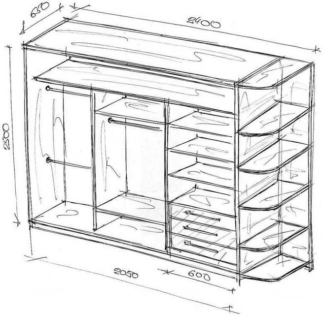 Чертежи шкафов: Шкаф купе чертежи с размерами своими руками