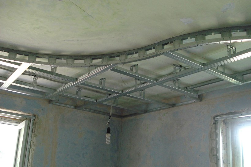 Навесной потолок из гипсокартона: Потолок из гипсокартона своими руками