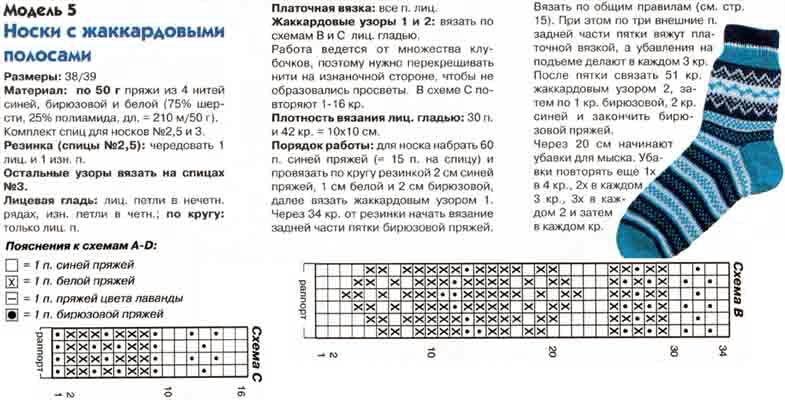 Носки с узором вязаные спицами: Красивые носки спицами с узором – 13 схем и описаний
