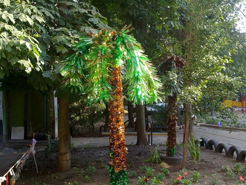Пошагово из пластиковых бутылок пальму сделать: Пальма из пластиковых бутылок 🍀 своими руками пошагово для начинающих, фото