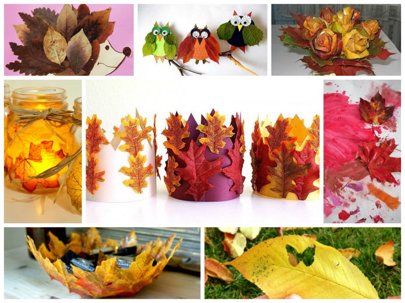 Поделка из пластилина и листьев: Осенние поделки из листьев своими руками (все новинки для детей детского сада и школы)