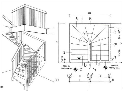 Чертежи лестницы деревянные: Чертеж деревянной лестницы: схема сборки