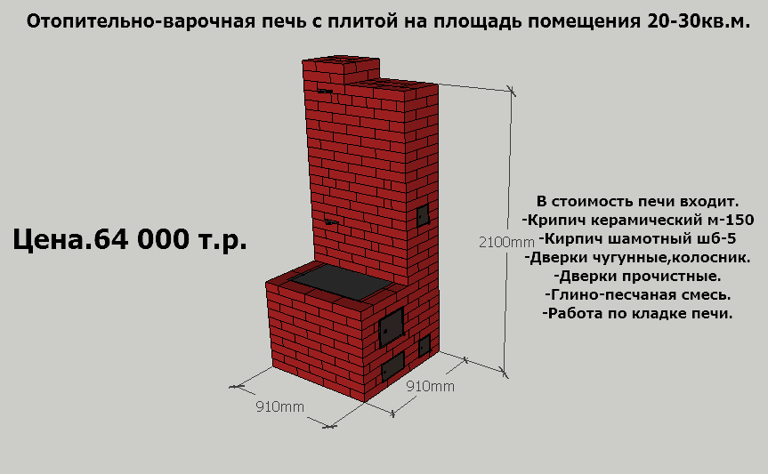 Как строить печь из кирпича для дома: 10 правил кладки + фото