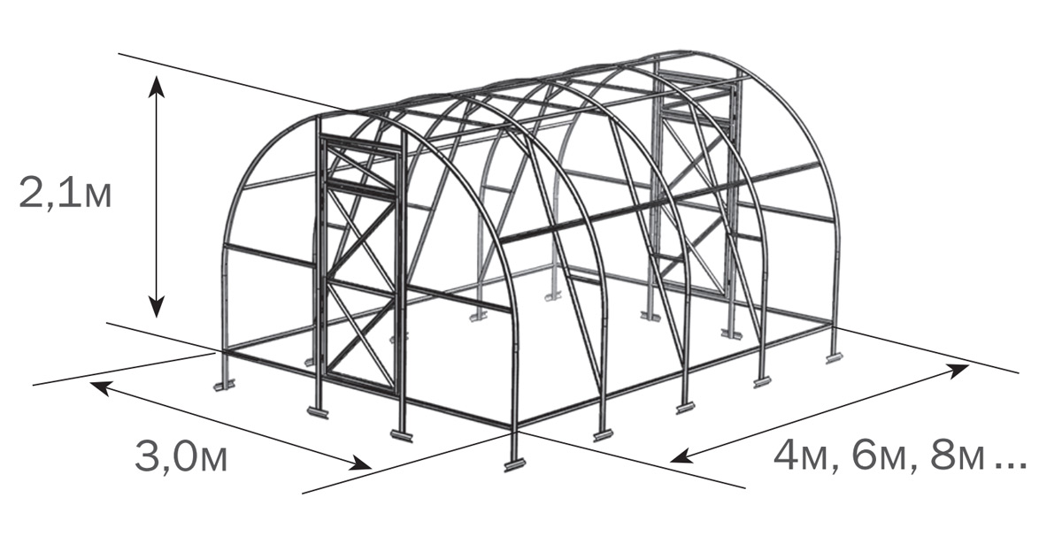 Теплицы чертежи: Чертежи и размеры теплицы из поликарбоната: фото парника 3:6, 3:4