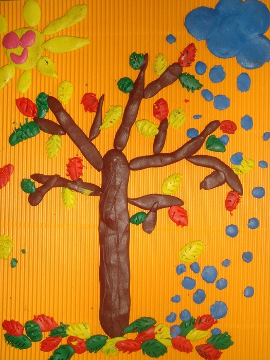 Лепка из пластилина в средней группе детского сада осень: Конспект занятия по лепке в средней группе «Осеннее дерево с листочками. | План-конспект занятия по аппликации, лепке (средняя группа):