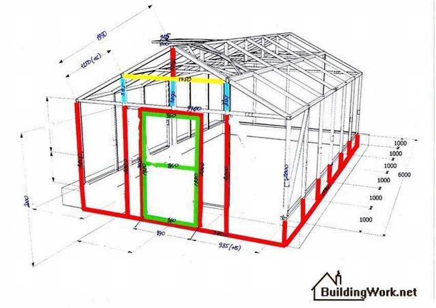Теплицы чертежи: Чертежи и размеры теплицы из поликарбоната: фото парника 3:6, 3:4