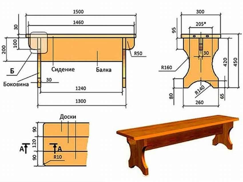 Лавки чертеж: >800 чертежей и схем с размерами, чтобы изготовить своими руками