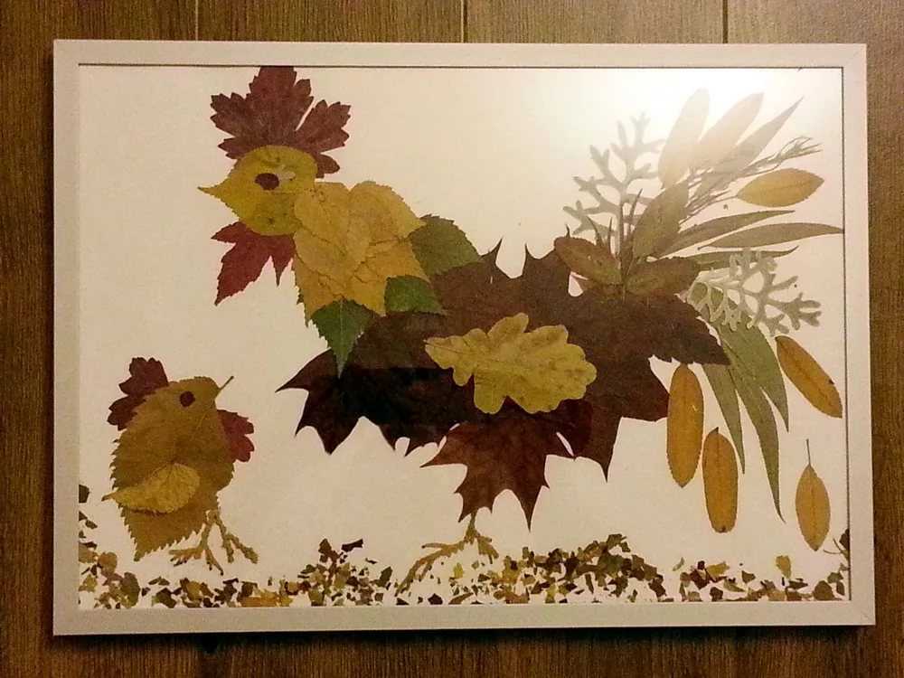 Фото картины из осенних листьев: КАРТИНЫ из листьев. 10 разных техник + много фото.