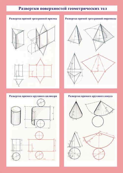 Готовые развертки геометрических фигур: Геометрические фигуры из бумаги - Вырезаем и занимаемся. Схемы геометрических фигур. Как сделать объемные геометрические фигуры из бумаги, развертки для склеивания: куба, конуса, схемы и шаблоны для вырезания цилиндра, пирамиды, треугольника