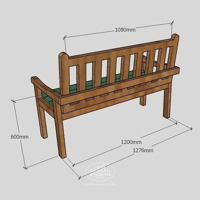 Лавочка из дерева своими руками чертежи со спинкой: >800 чертежей и схем с размерами, чтобы изготовить своими руками