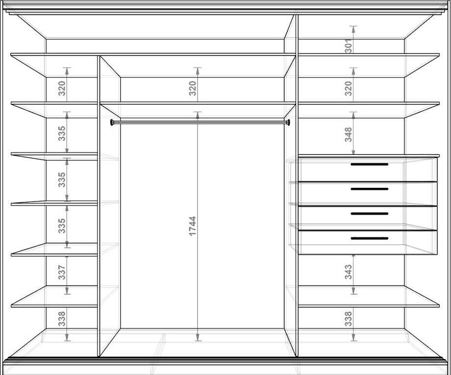 Шкаф чертеж: 53 чертежа корпусного шкаф-купе | Стильное оформление, Декор спальник мальчика, Шкафы для спальни
