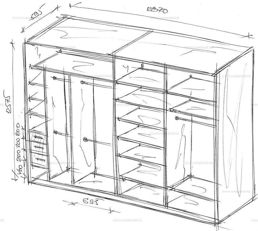 Шкаф чертеж: 53 чертежа корпусного шкаф-купе | Стильное оформление, Декор спальник мальчика, Шкафы для спальни