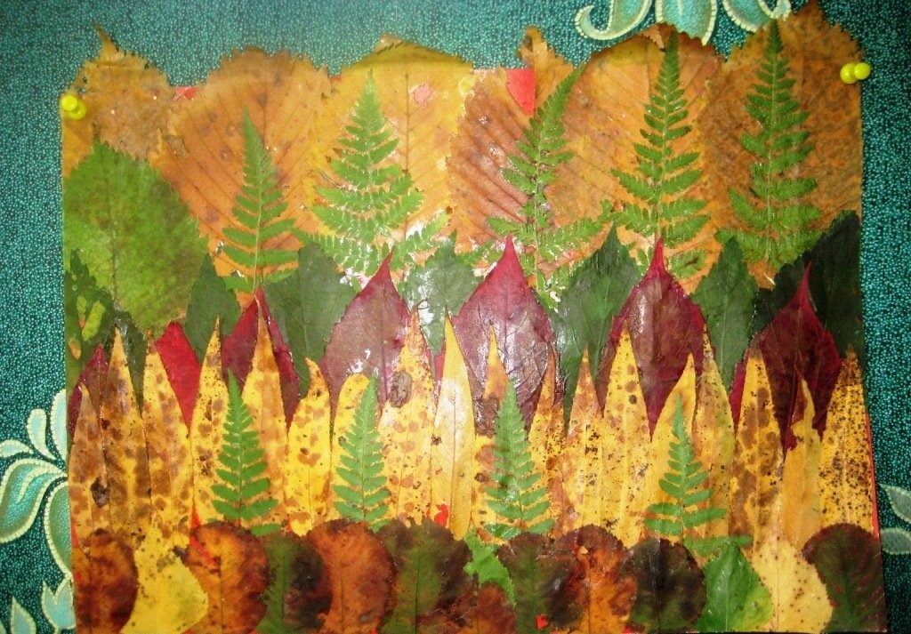 Фото картины из осенних листьев: КАРТИНЫ из листьев. 10 разных техник + много фото.