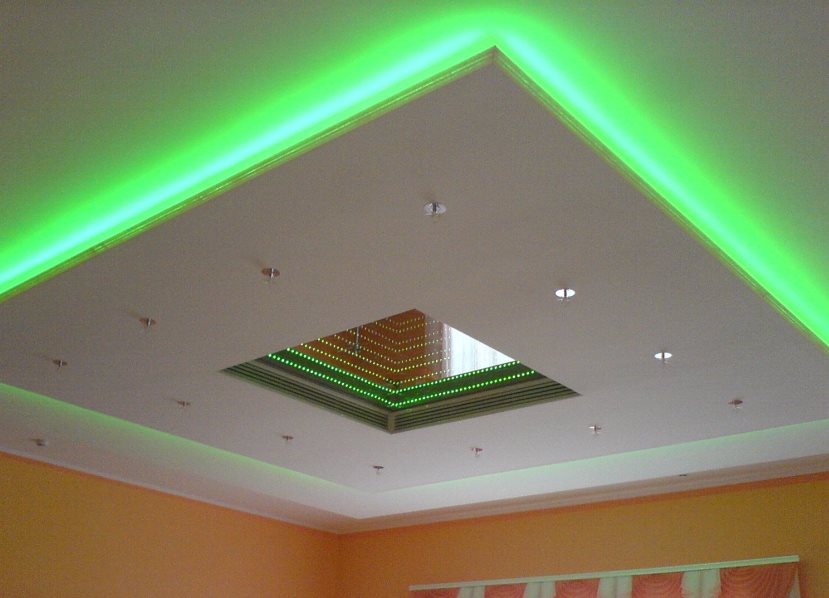 Потолок с подсветкой из гипсокартона своими руками: Как Сделать Потолок из Гипсокартона с Подсветкой: Инструкция