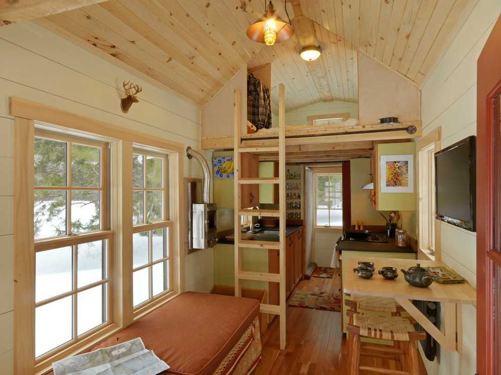 Дизайн маленьких дач: Интерьер маленького дачного домика с одной комнатой: 60 идей