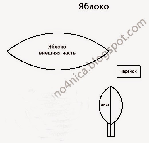 Выкройка яблоко из фетра: Яблоко из фетра: подборка идей и выкроек