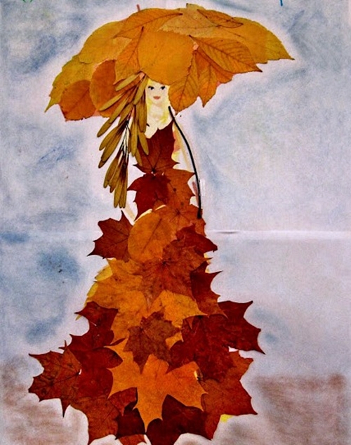 Портрет осени из листьев: Портрет осени из листьев