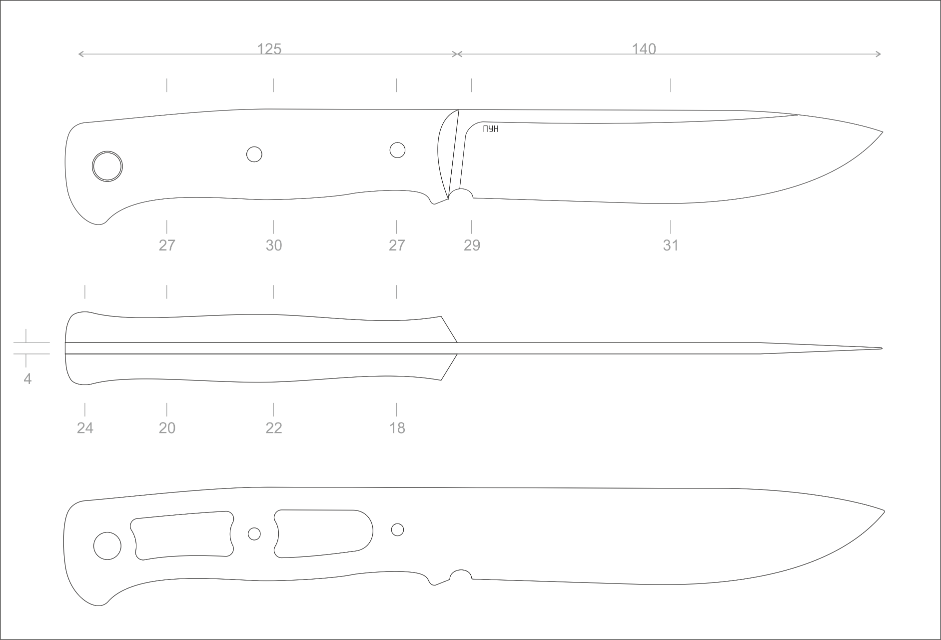 Формы клинков для ножей чертежи: описание, принцип изготовления клинка своими руками, эскизы рукояток