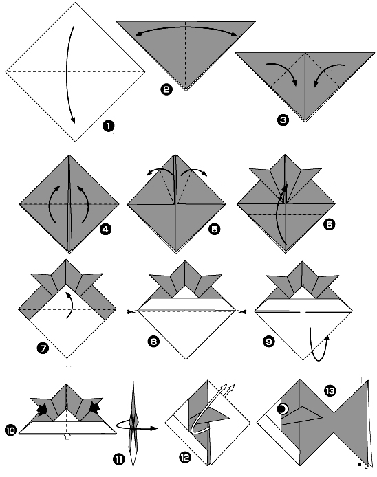 Оригами рыбка схема для детей: самый простой способ для детей