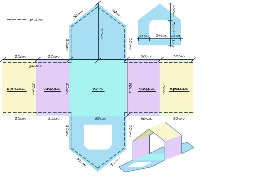 Выкройка домика: Выкройка текстильных домиков. Как сшить домик / Мастер-класс