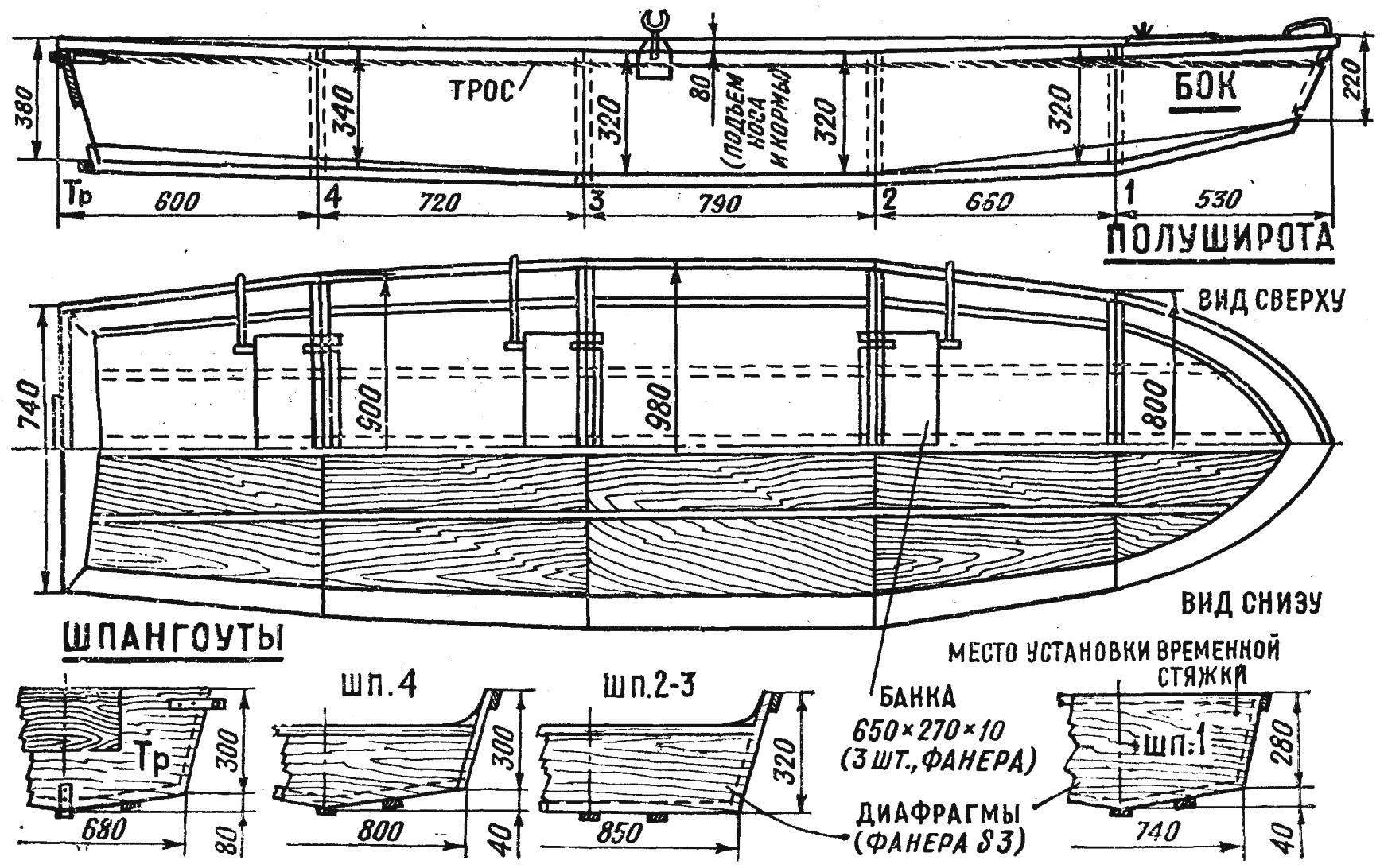 Чертеж лодки деревянной: Чертеж деревянной лодки "Skiff" для постройки своими руками