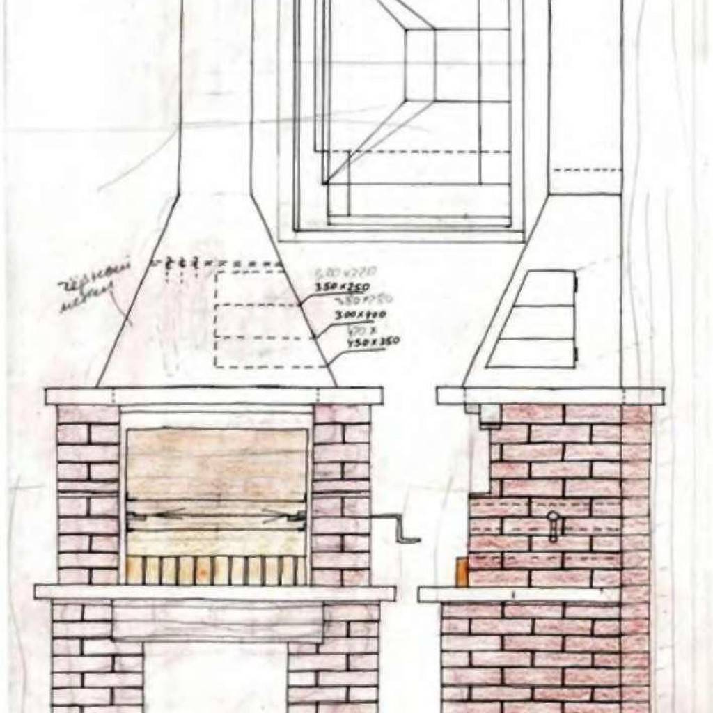 Мангал из кирпича схема: 44 чертежа, 18 проектов + фото