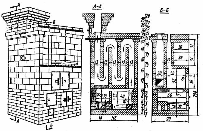 Печь для дачи из кирпича своими руками чертежи: чертежи с порядовками, кладка своими руками