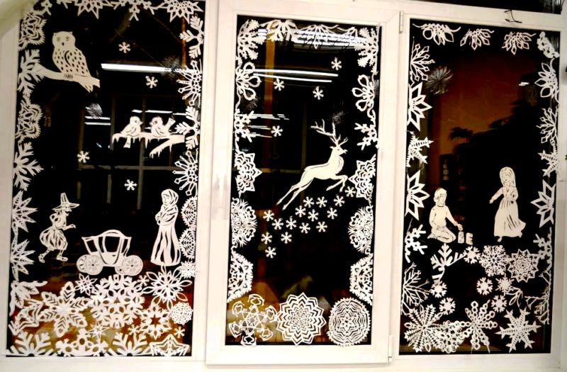Распечатать шаблоны на новый год на окна: Новогодние трафареты на окна 2020 для вырезания из бумаги