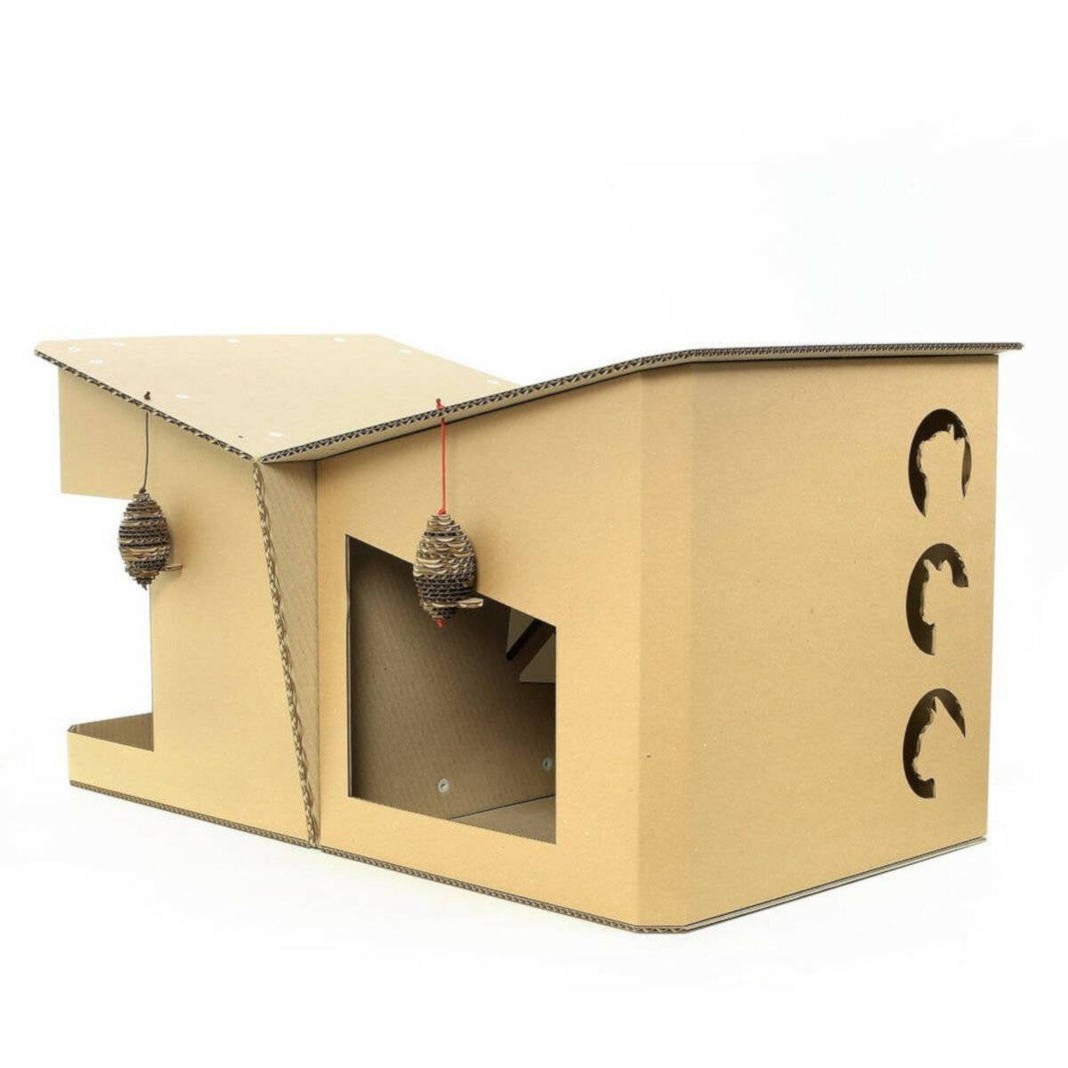 Своими руками дом для кошки из картона: рекомендации по созданию кошачьих домиков.