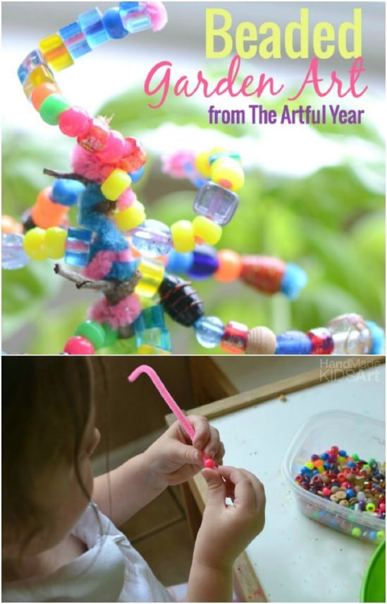 Kid Made DIY Beaded Garden Art