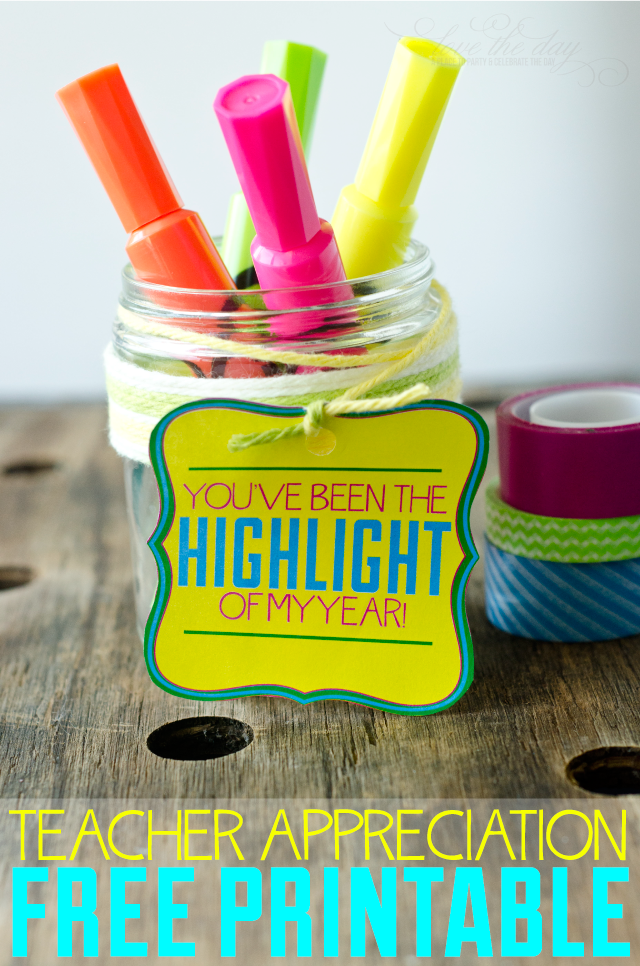 DIY Highlighter Teacher Gift