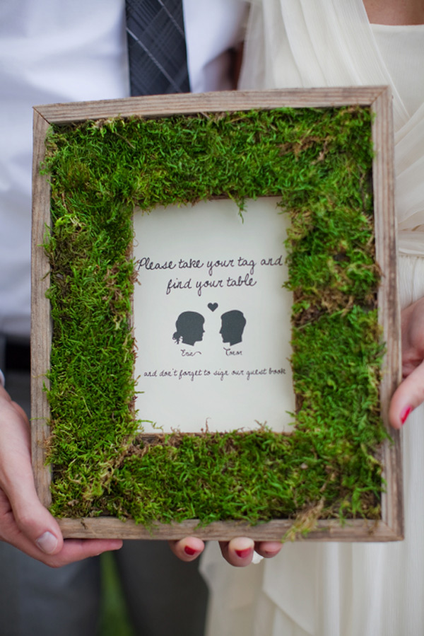 Diy moss wedding frame