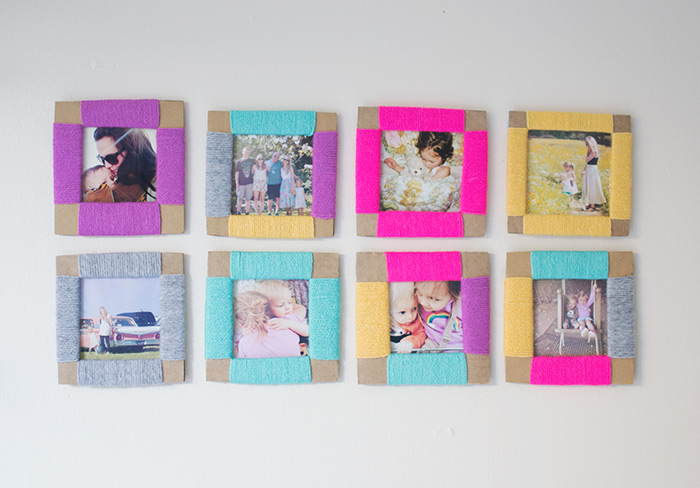 Diy photo frame made from cardboard