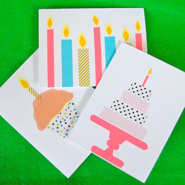 Washi tape birthday cards