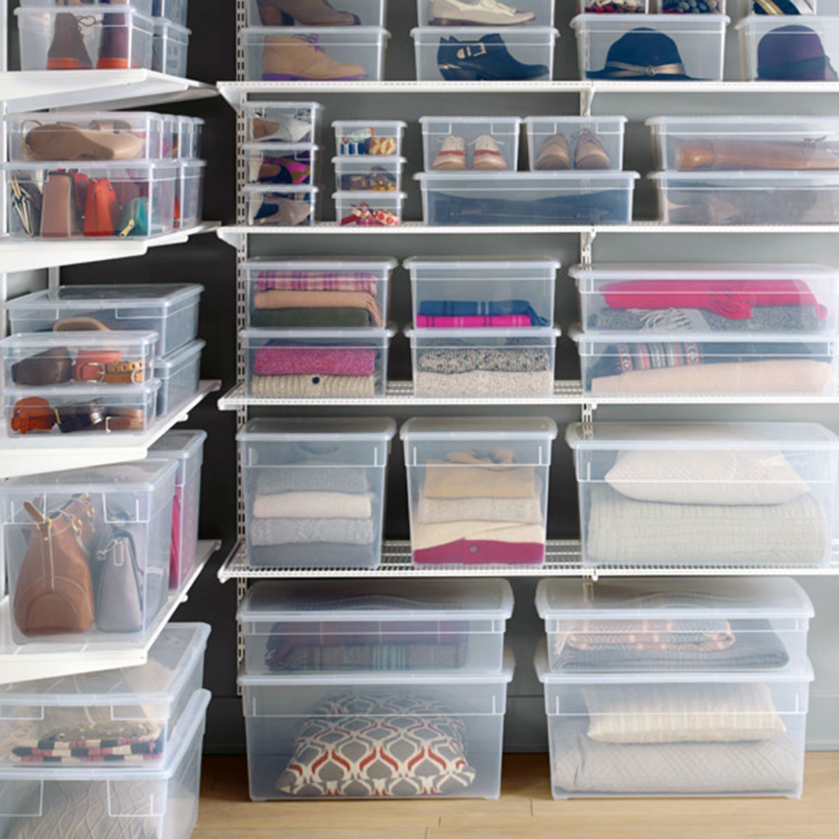 Closet transparent boxes