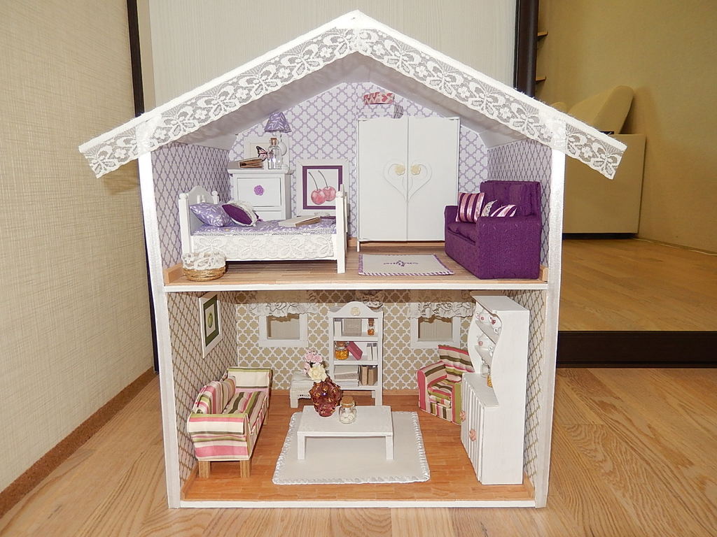 Кукольный самодельный домик: Как сделать дом для кукол своими руками: 3 урока по созданию кукольных домиков
