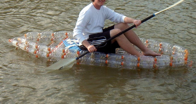 Plastic bottle kayak