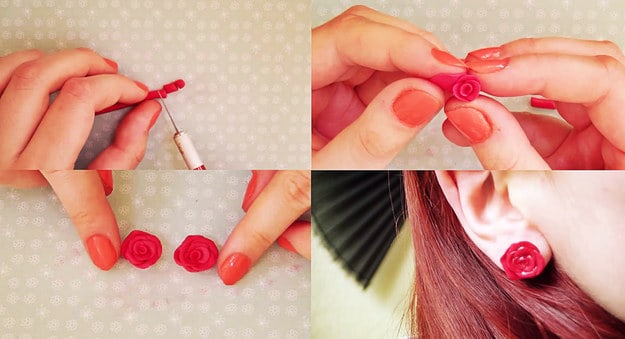 Rose stud earrings