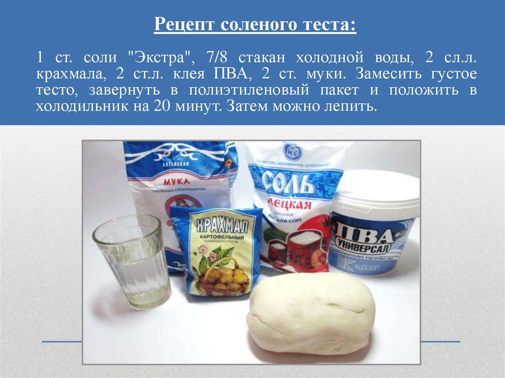 Соленое тесто для поделок рецепт как приготовить: Соленое тесто для лепки - пошаговый рецепт с фото