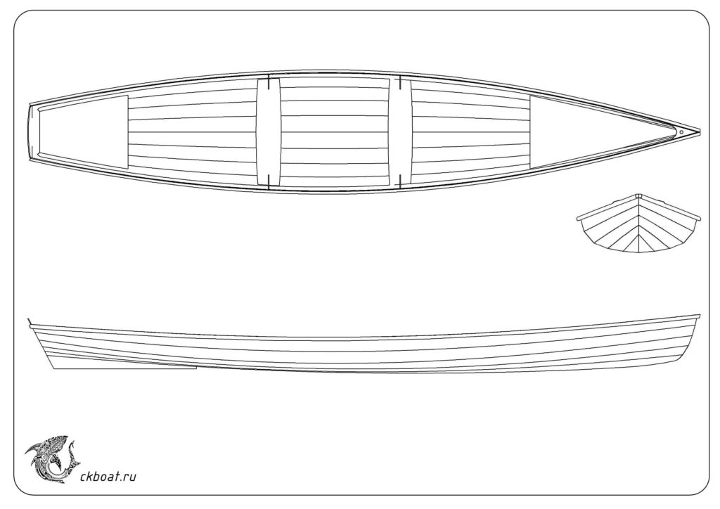 Чертеж лодки деревянной: Чертеж деревянной лодки "Skiff" для постройки своими руками