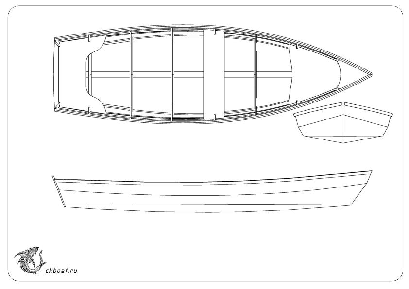 Чертеж лодки деревянной: Чертеж деревянной лодки "Skiff" для постройки своими руками