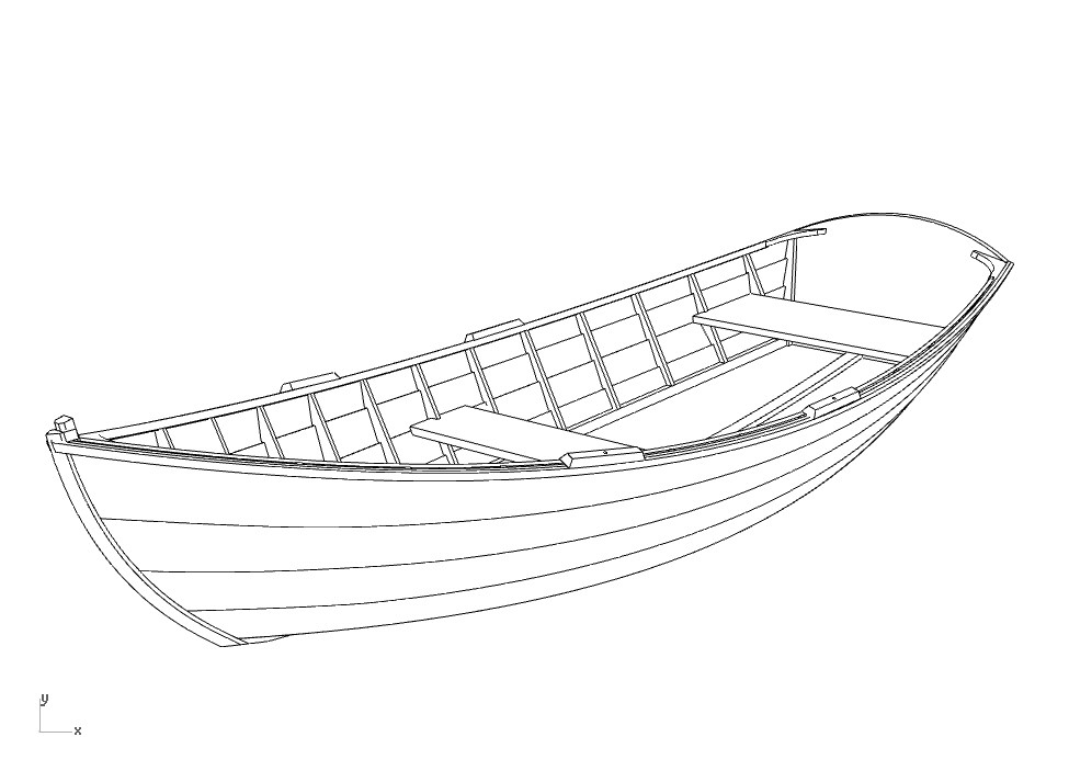 Чертеж лодки деревянной: Чертеж деревянной лодки "Skiff" для постройки своими руками