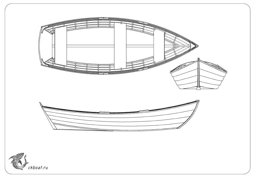 Чертеж лодки деревянной: Чертеж деревянной лодки "Skiff" для постройки своими руками