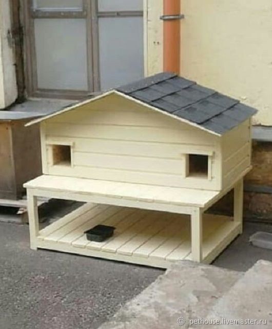 Дом для кошки уличный своими руками: Простой зимний домик для кошки на улице